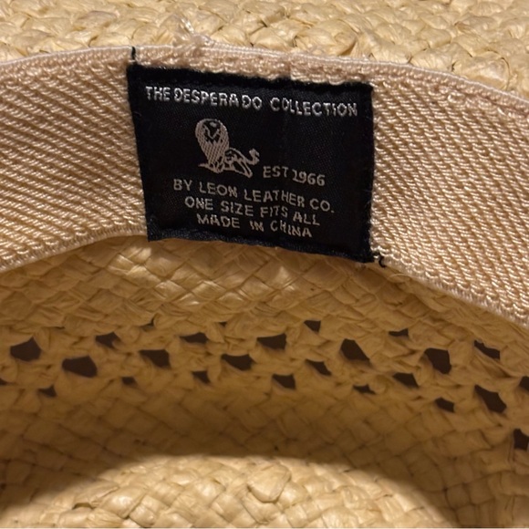 The Desperado Collection by Leon Leather Co. Beaded Cowboy Cowgirl Straw Hat - Picture 9 of 9
